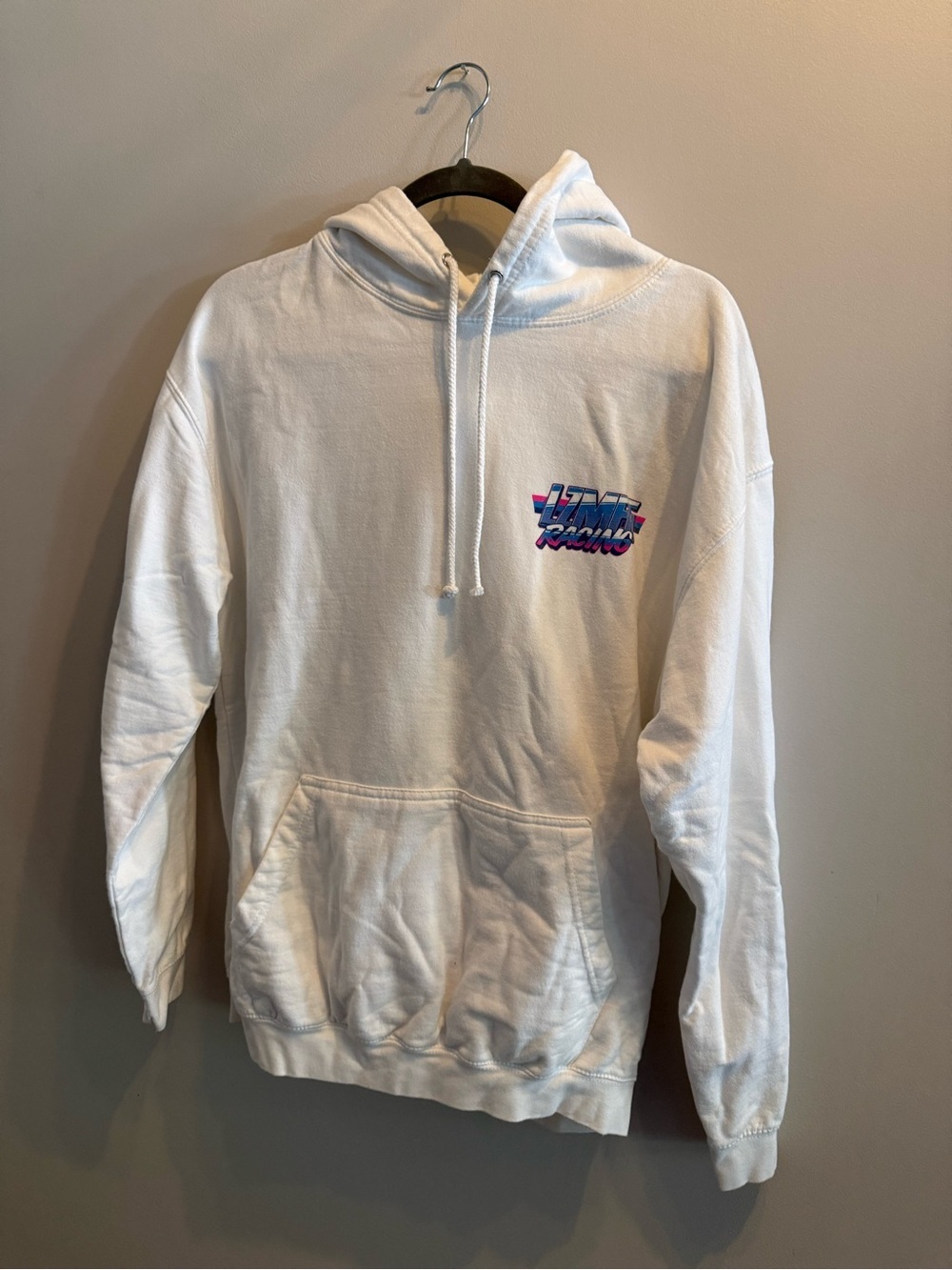 LZMFG Racing Hoodie Large White BMW Drift Car Graphic Sweatshirt